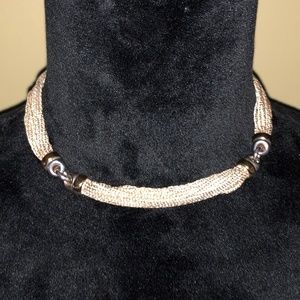 26 Strands of Silver Choker Necklace